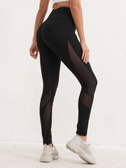 Mesh Contrast High Waist Yoga Pants