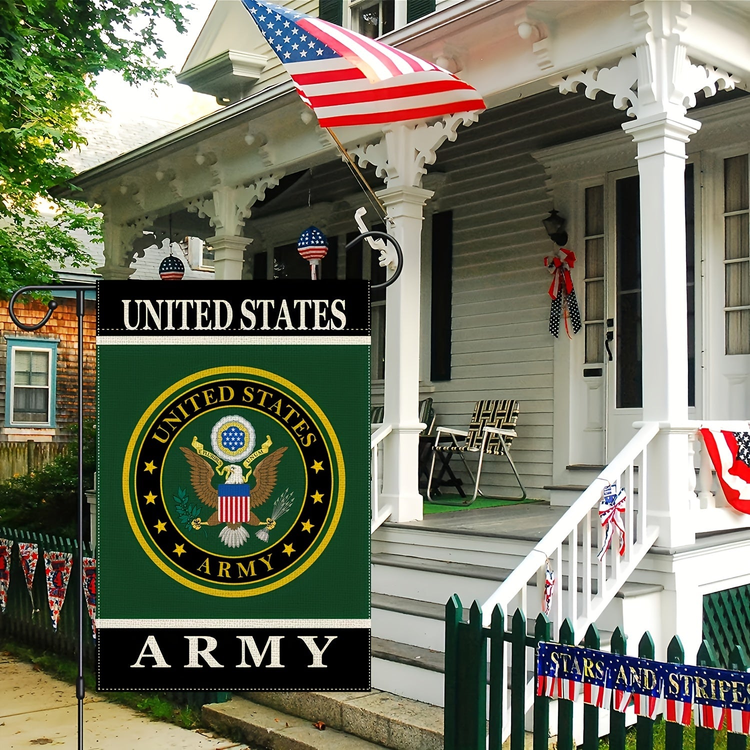 Veterans Garden Flag U S Military Gift Double Sided Outdoor Decor