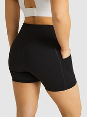 Yoga Shorts with Pocket High Stretch Fitness Running Shorts