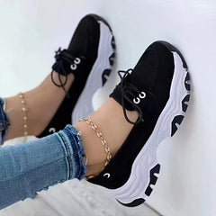 Women's Slip On Casual Shoes Breathable Low Top Lace Up Sports Sneakers