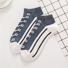 5 Pairs Funny Low Cut Canvas Shoes Socks Women's Stockings