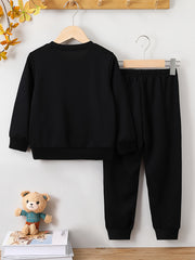 Sweater Bear Pattern Boy's 2pcs Sweatshirt & Sweatpants Set LOE ANGELES