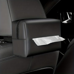 Car Armrest Box Tissue Holder Sun Visor Back Seat PU Leather Mask Holder