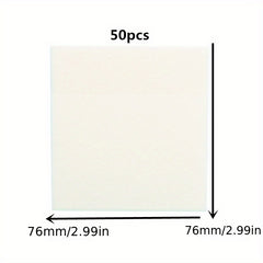 50PCS Transparent Sticky Notes Set Clear Self Stick Notes Waterproof Memo Pads