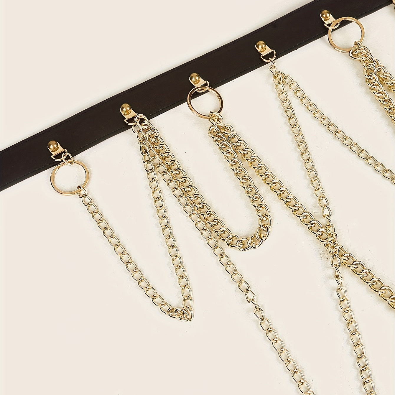 Golden Chain Tassel Belt Punk Hip Hop Decorative Waistband For Women