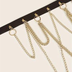 Golden Chain Tassel Belt Punk Hip Hop Decorative Waistband For Women