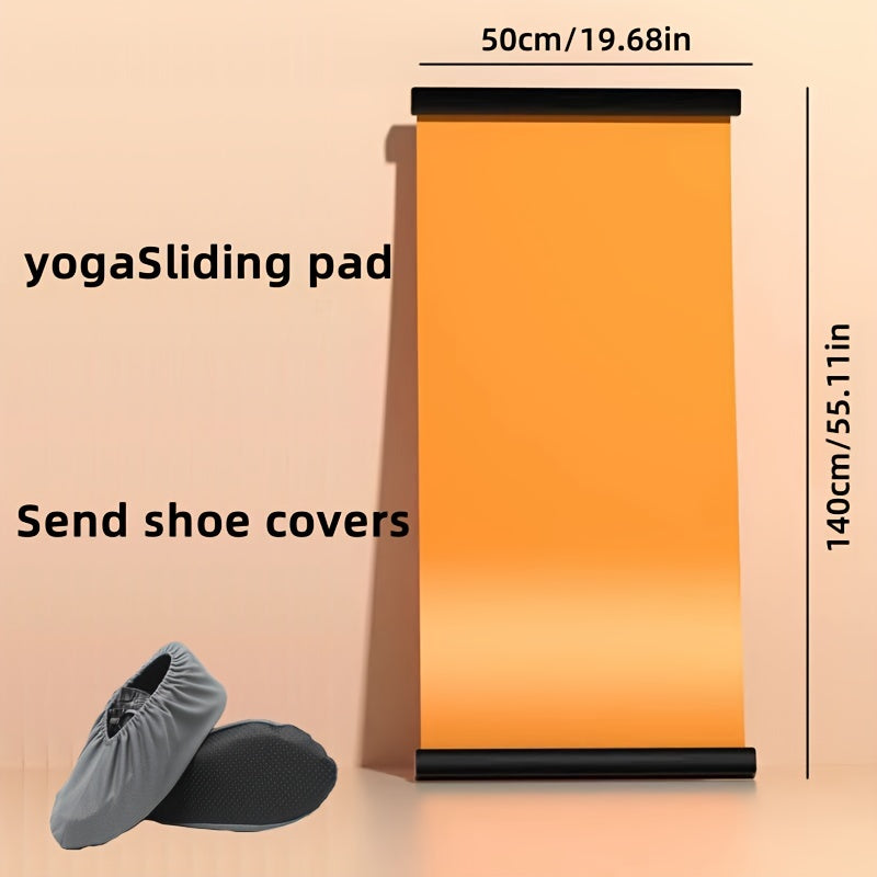 Mute Yoga Sliding Mat With Shoes Sleeves & Storage Bag