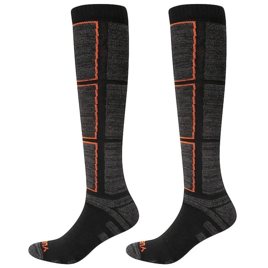 Men's Ski Socks 2 Pairs Moisture Wicking Thermal Knee High Winter Sports Socks