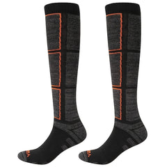 Men's Ski Socks 2 Pairs Moisture Wicking Thermal Knee High Winter Sports Socks