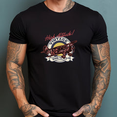 Men's Plane Print Graphic Crew Neck T-shirt for Summer