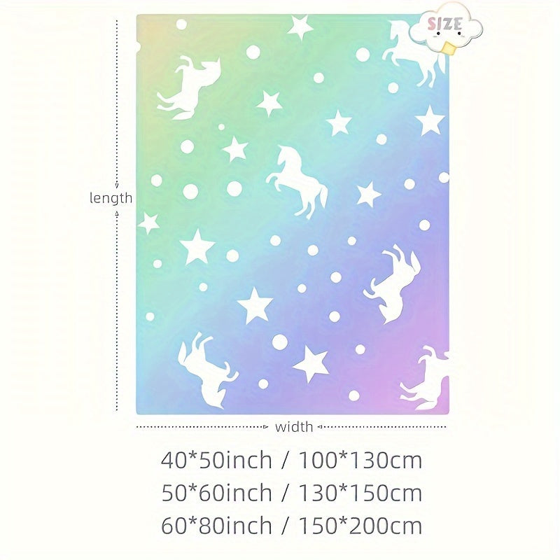 Luminous Rainbow Unicorn Blanket - Birthday Gift Sofa Bed Camping Party Game