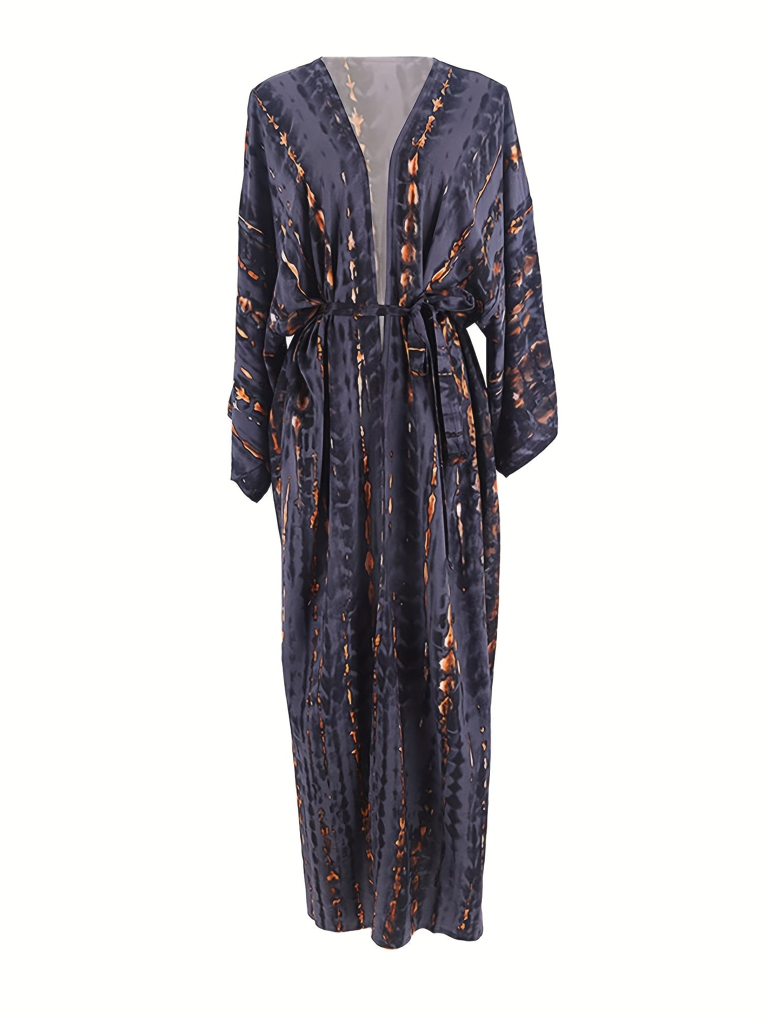 Tie Dye Kimono Cardigan Long Sleeve V Neck