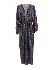 Tie Dye Kimono Cardigan Long Sleeve V Neck