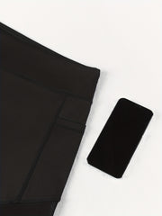High Rise Skinny Stretch Shorts With Pockets