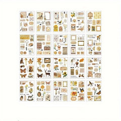 20pcs PET Retro Illustrated Journal Decorative Stickers