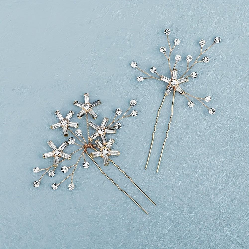 Rhinestone Star Hair Pin Bridal Wedding Headwear
