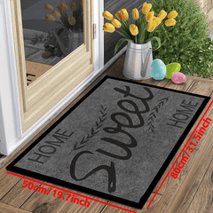1pc Grey Welcome Doormat Non slip Floor Rug Mat Outdoor Indoor Entrance Mat