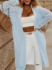 Solid Cut Out Open Front Sweater Cardigan
