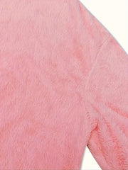 Long Sleeve Flannel Fleece Bathrobe With Pockets