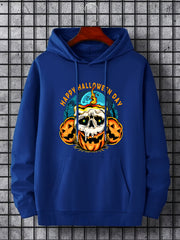 Men's Halloween Style Skull Candle Graphic Hoodie Drawstring Sweatshirt