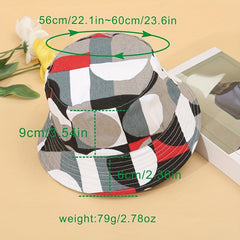 Geometric Print Bucket Hat Reversible Fisherman Cap