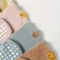 5 Pairs Kids Cartoon Anti-skid Socks, Soft Breathable Toddlers Socks