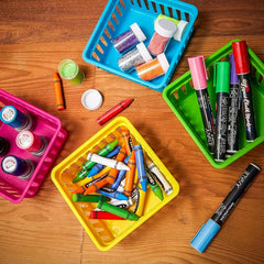 6pcs Colorful Classroom Storage Basket for Pencils and Stationery