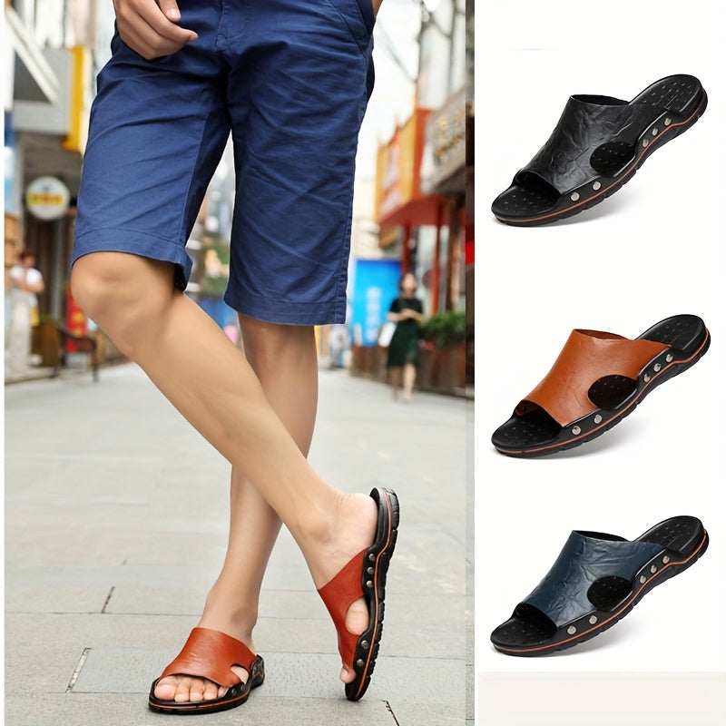 Men's Vintage Slip On Slide Sandals - Casual Walking Shoes