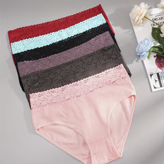 6pcs Lace Briefs Breathable Intimates Panties Women's Lingerie