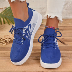 Women's Print Mesh Breathable Sports Shoes Lightweight Non slip Travel Shoes
