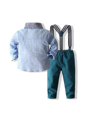 Boys Gentleman Outfits Long Sleeve Shirt&Pants Set