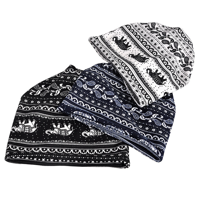Vintage Bohemian Style Fleece Knitted Hat & Scarf Set for Christmas Party