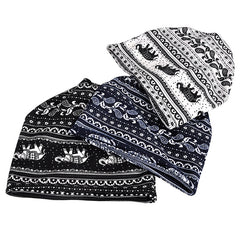 Vintage Bohemian Style Fleece Knitted Hat & Scarf Set for Christmas Party