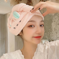 Rabbit Ear Hair Drying Cap Quick Drying Towel for Women