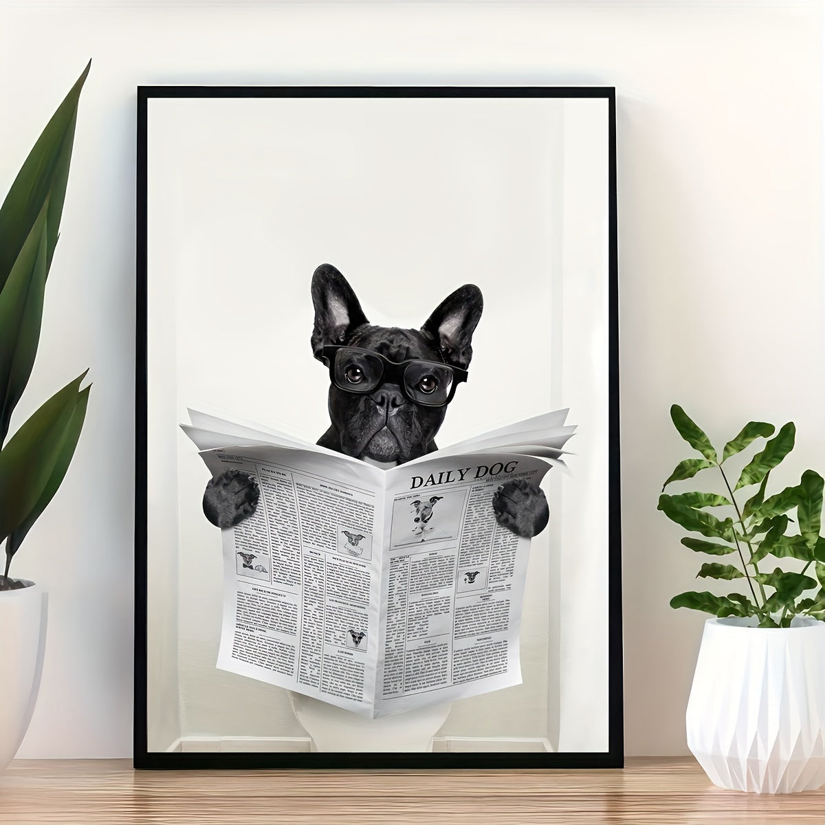 French Bulldog Poster & Canvas Funny Dog Toilet Wall Art Home Decor