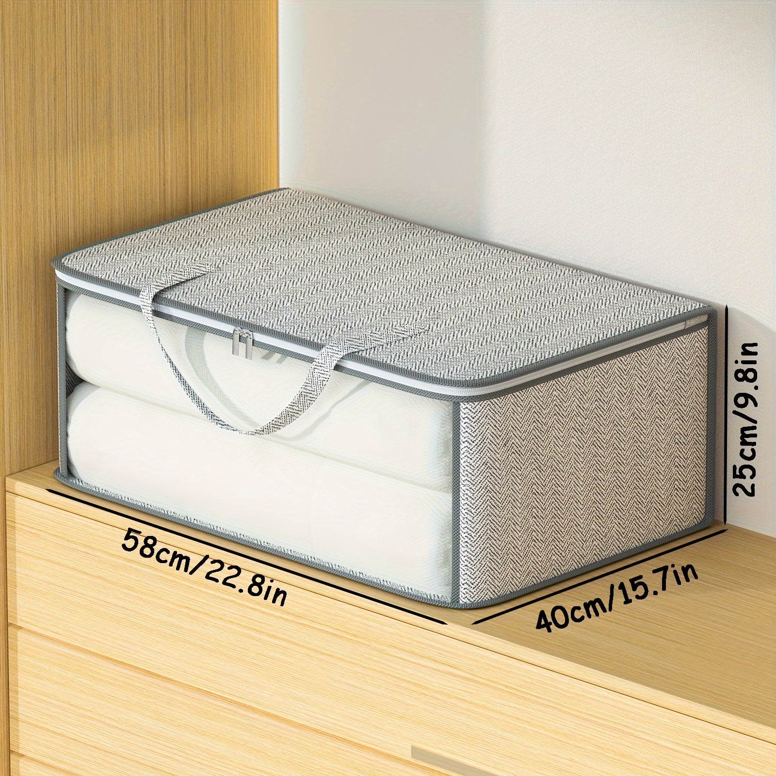 Large Capacity Storage Bag With Handles Portable Non-woven Clothes Storage Bag