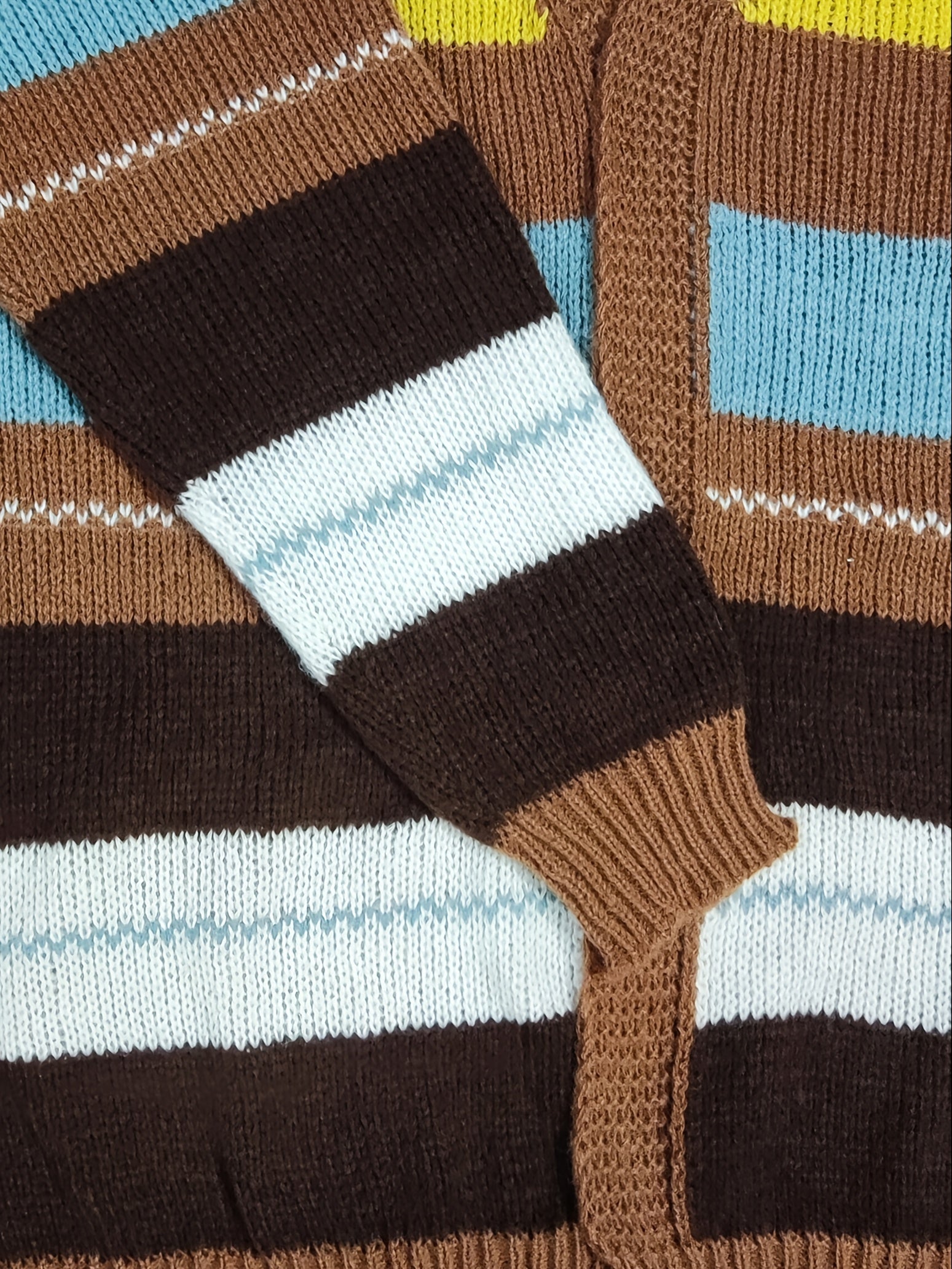 Colorblock Stripe Print Long Sleeve Open Front Cardigan