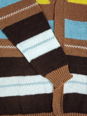 Colorblock Stripe Print Long Sleeve Open Front Cardigan