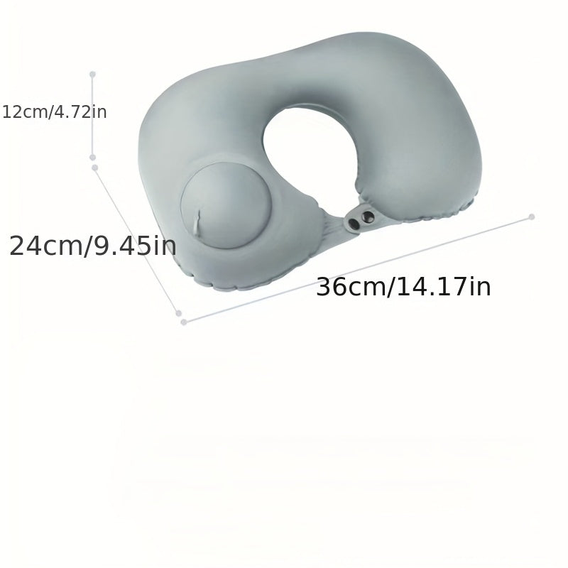Inflatable U-Shaped Car Neck Pillow for Travel and Office Use