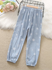 Girls' Stars Graphic Baggy Fit Casual Joggers