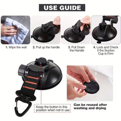 4pcs Outdoor Camping Tent Suction Cup Hook for Car Tent Canopy