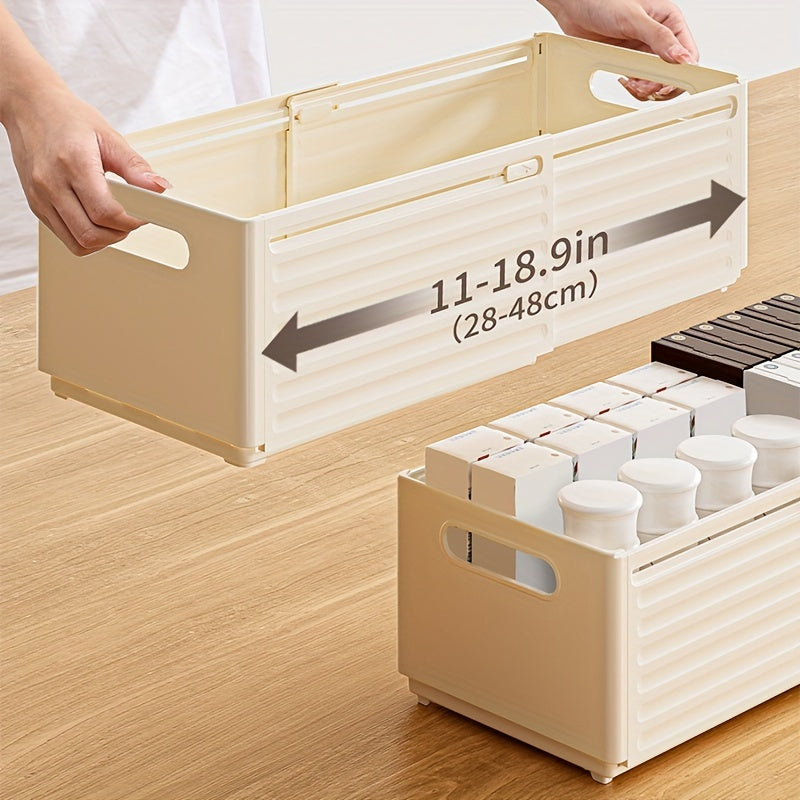 Expandable Storage Box Retractable Plastic Container Organizer