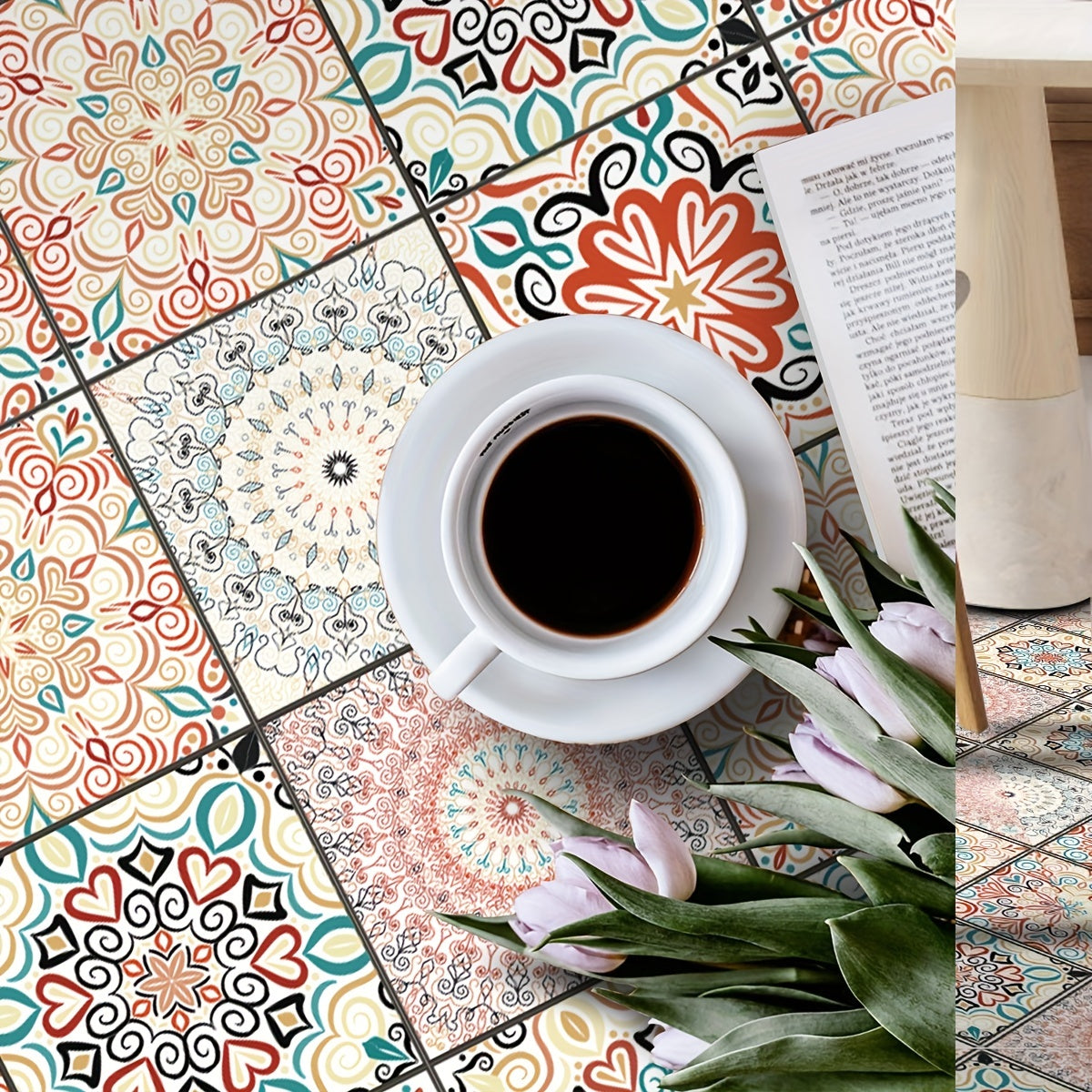 Boho Print Decal Vinyl Easy To Stick Waterproof Removable Home Kitchen Bathroom