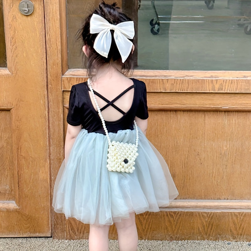 Girls Faux Pearl Bag Fan Shape Handbag Beaded Princess Bag
