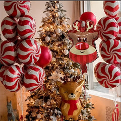 Christmas Candy Windmill Cane Balloon Set