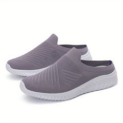 Women's Knit Mule Sneakers Breathable Lightweight Slip On Shoes