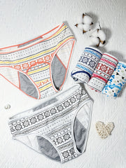 5pcs Butterfly & Geometric Print Period Panties Women's Lingerie & Underwear