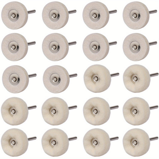 20pcs 25mm Wool Felt Polishing Wheel Set for Drill Grinder