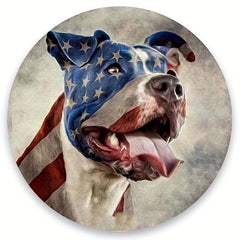 Star Spangled Flag Dog Mouse Pad 22cm - Anti Slip Waterproof