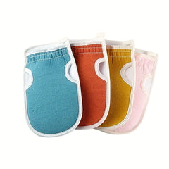 3pcs Exfoliating Bath Towel Set Gloves Flower Ball Back Scrubber Loofah Sponge